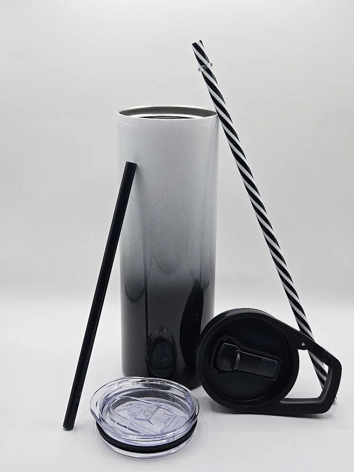 20OZ DUO SKINNY TUMBLER HOLOGRAPHIC OMBRE WHITE/BLACK