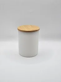 10oz Frosted Candle Jar with Wooden Lid