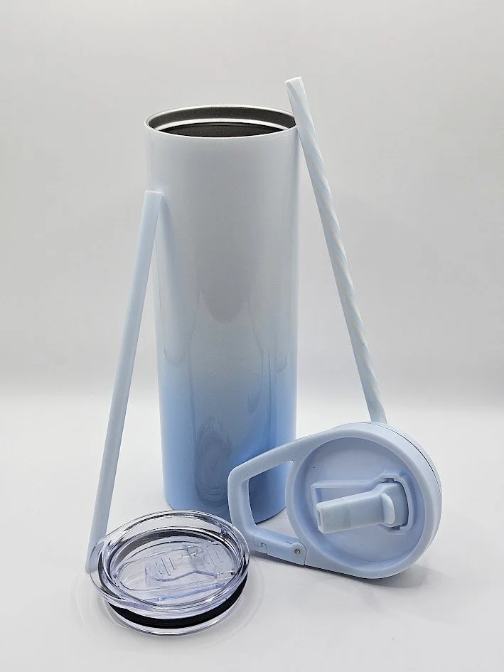 20oz DUO-SKINNY OMBRE WHITE/BLUE TUMBLER