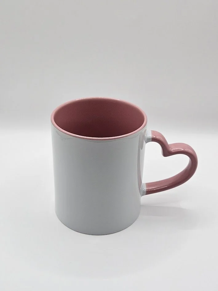 11oz HEART SHAPED HANDLE COFFEE CUP