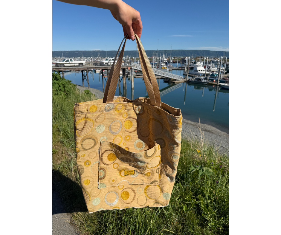Handmade Travel Bag:  Golden Circles