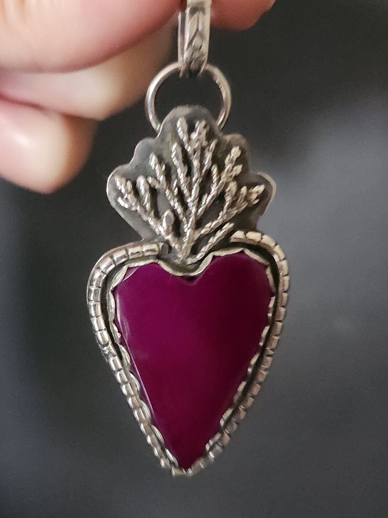 Heart-shaped artisan made heart pendant