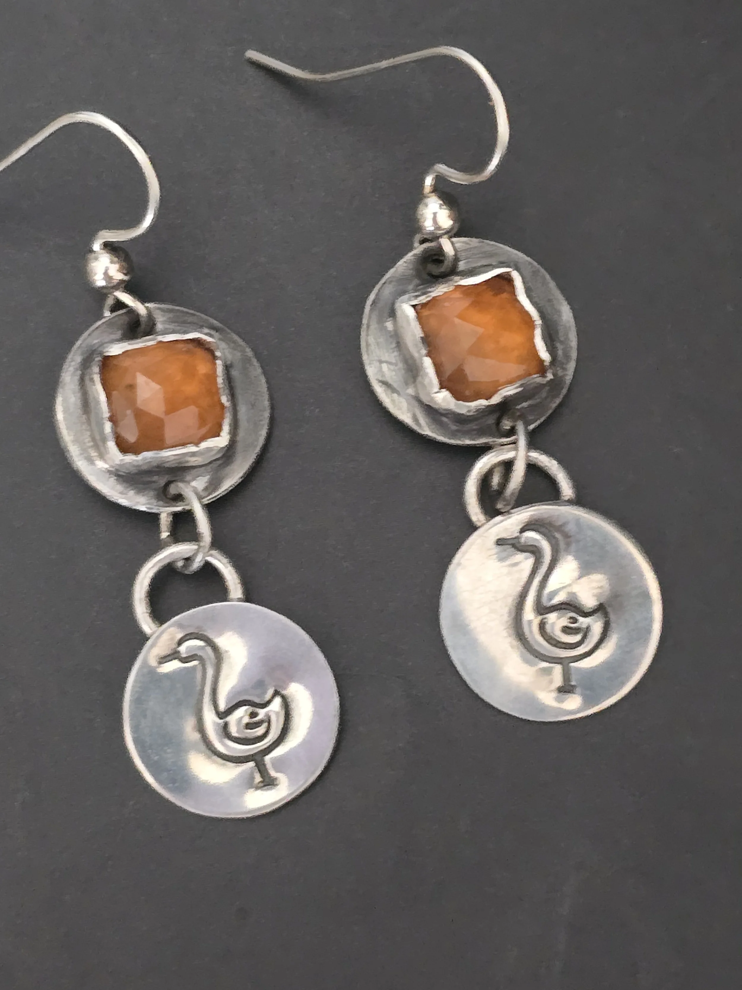 Canada goose silver earrings