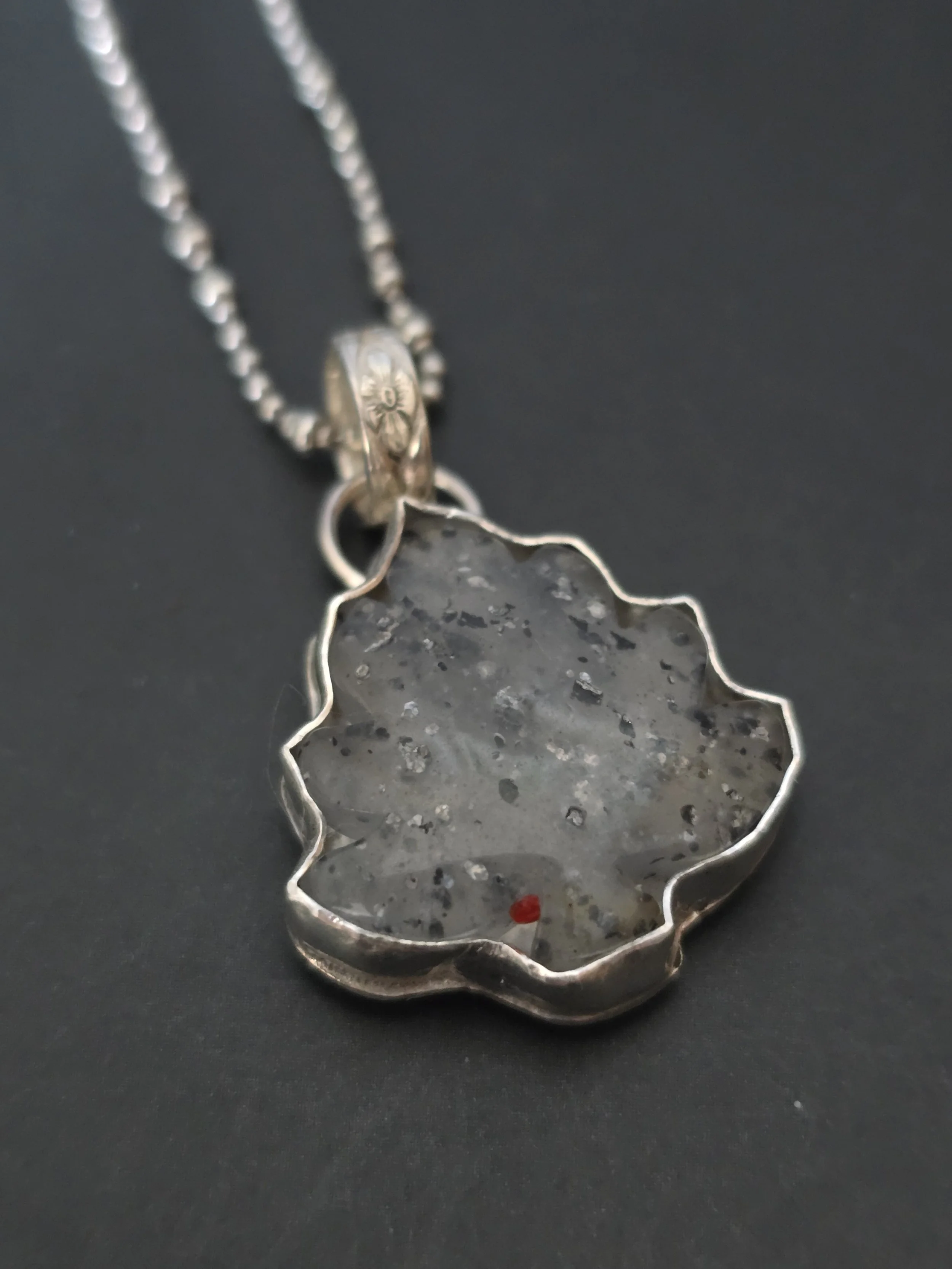 Maple leaf sunstone pendant