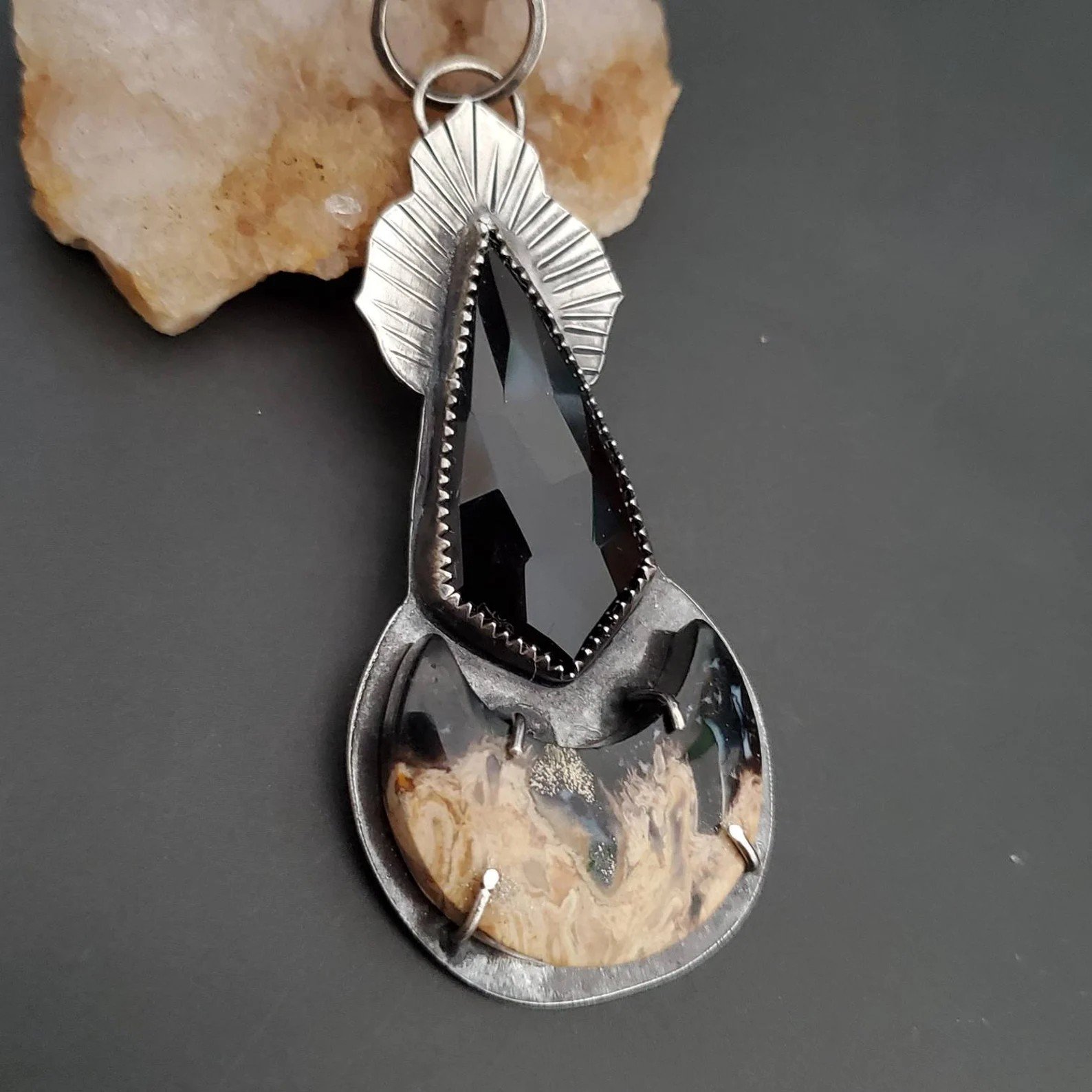 Obsidian Moon Pendant