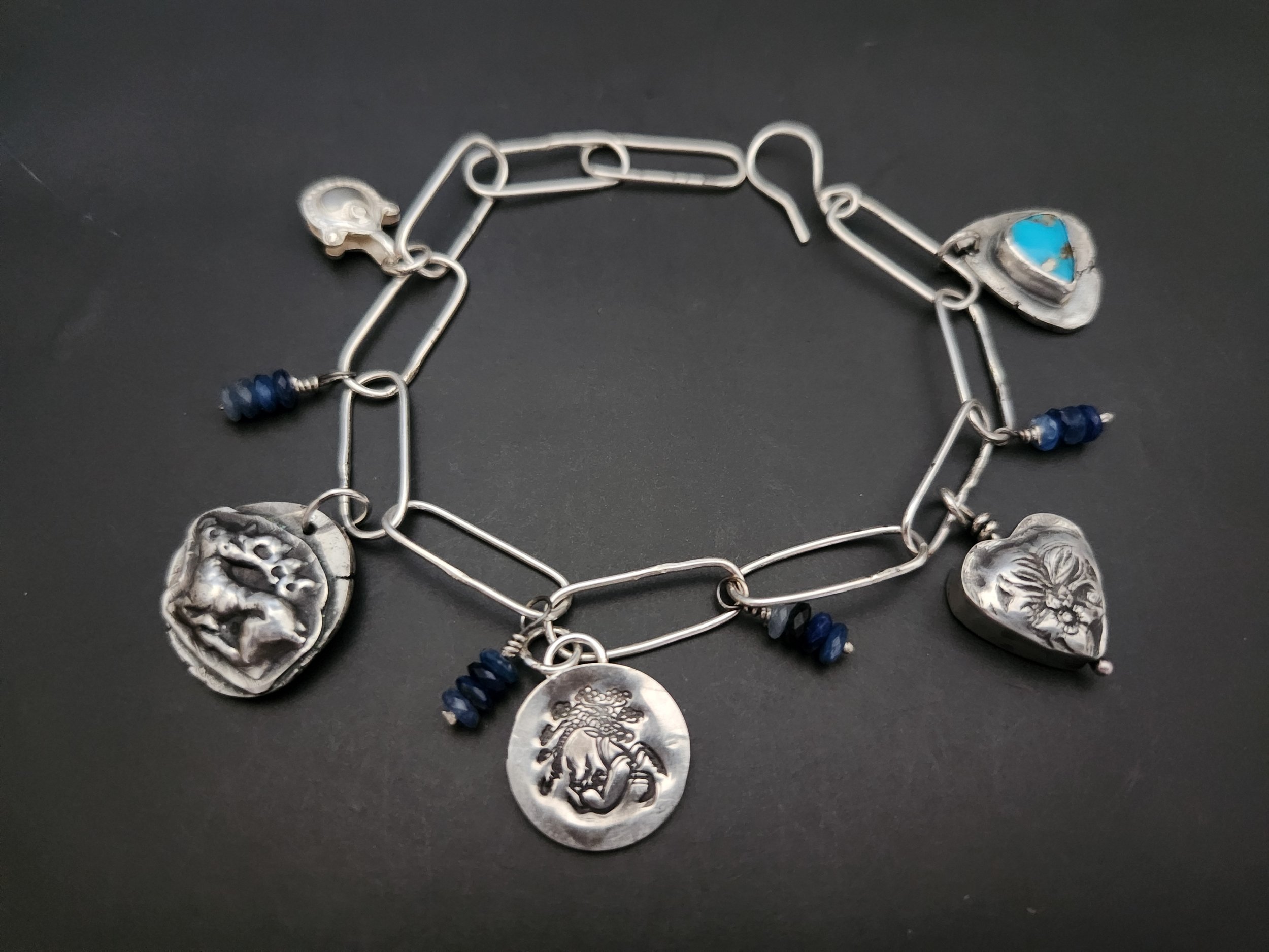 Scythian Silver Charms Bracelet Double-Sided