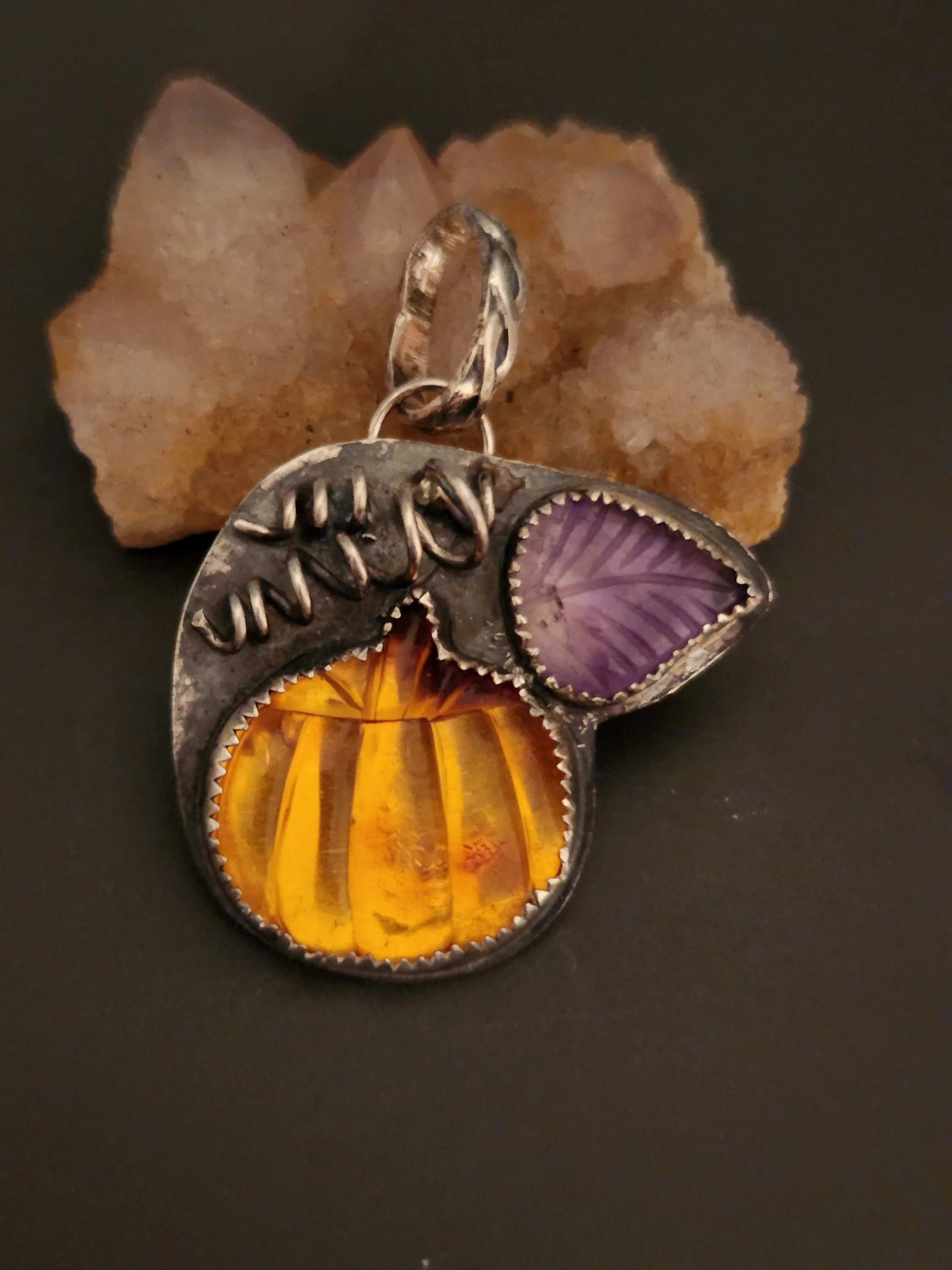 Baltic Amber Pumpkin Pendant