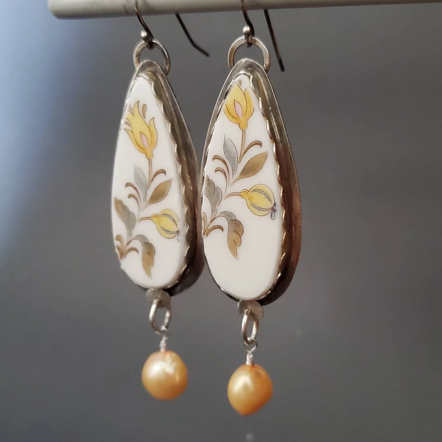 Solidarity with Ukraine Vintage China Silver Earrings