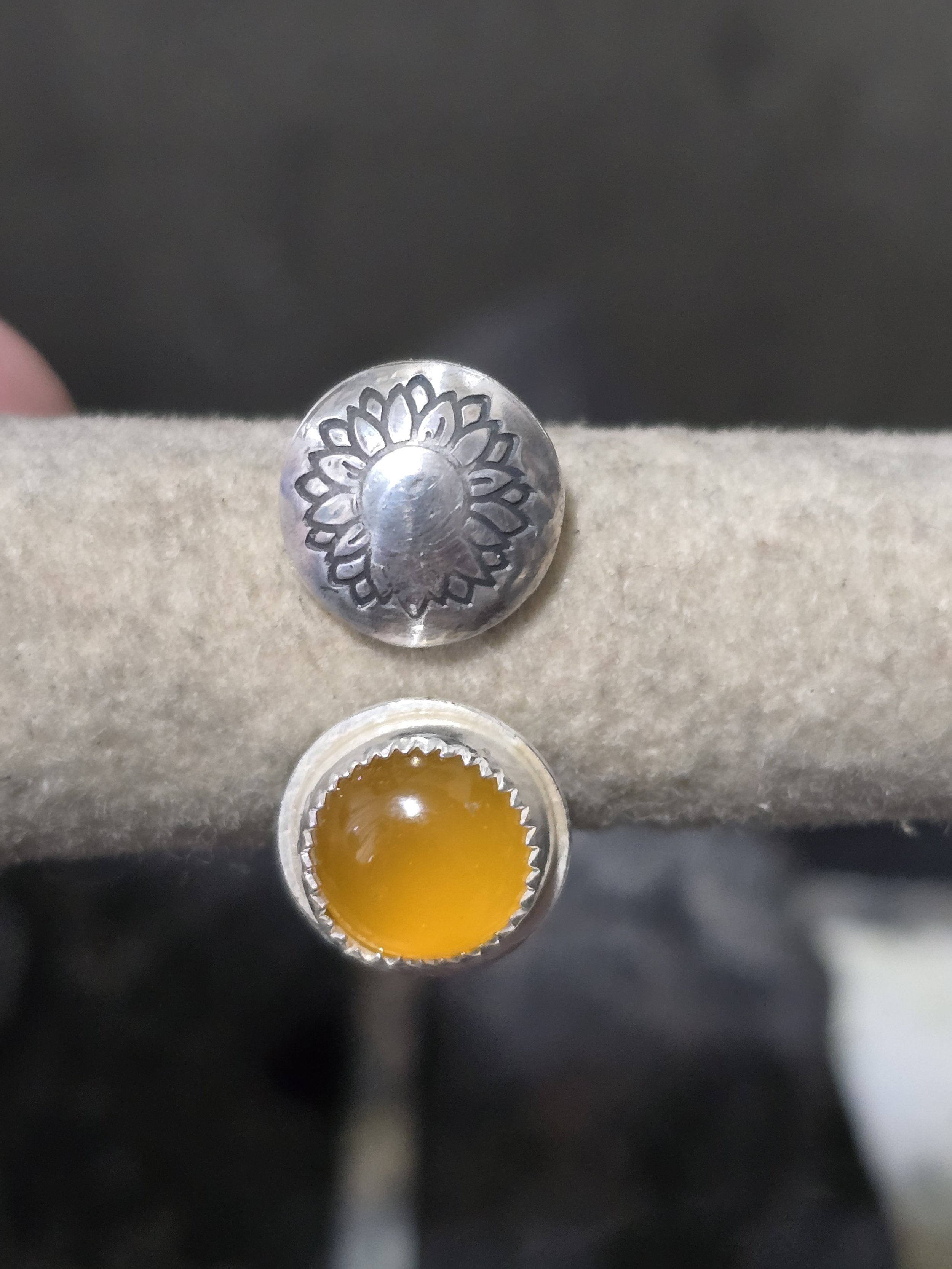 Sunflower double ring with chalcedony 4.jpg