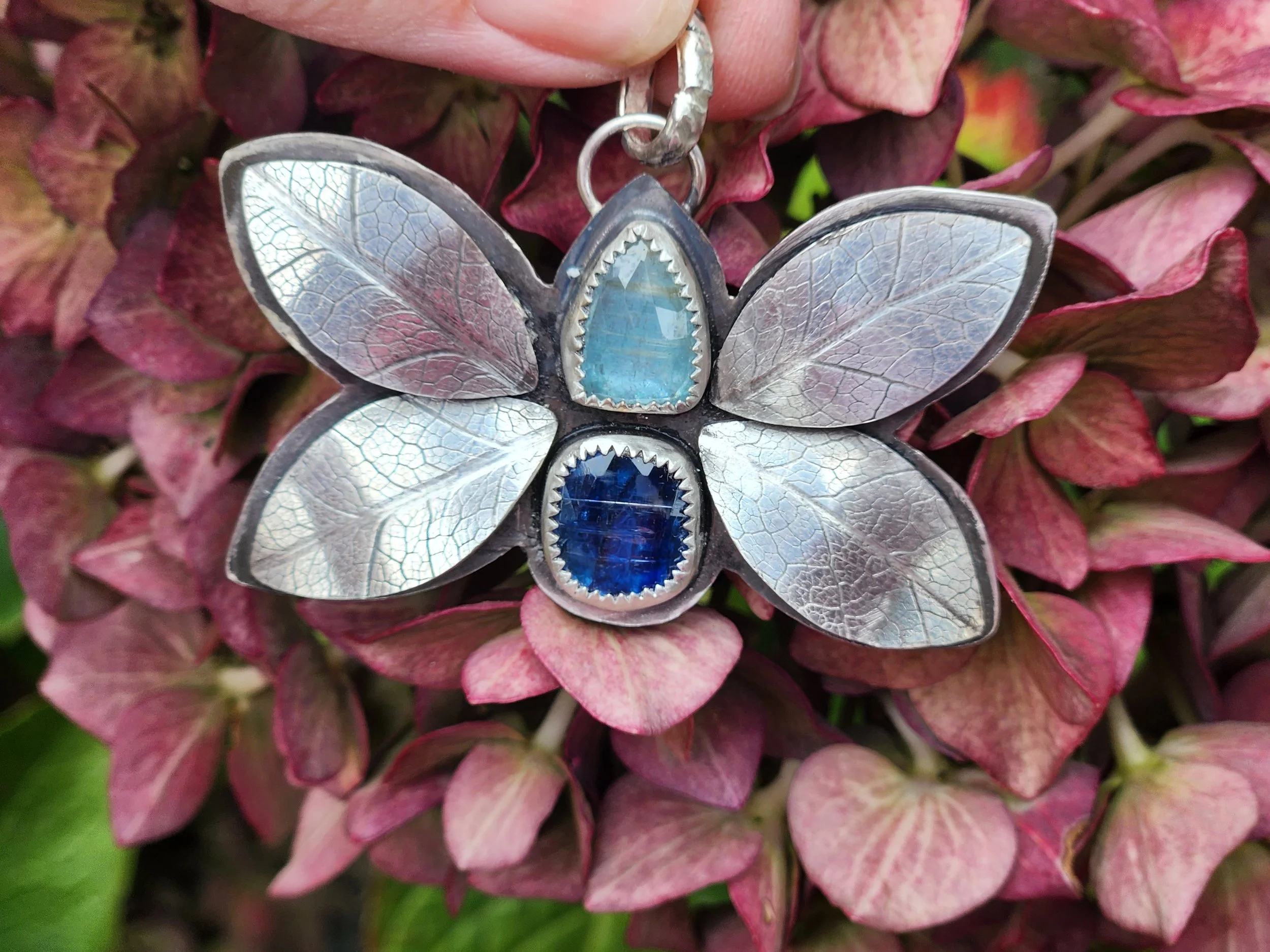 Custom made "Butterfly of hope" pendant with kyanite