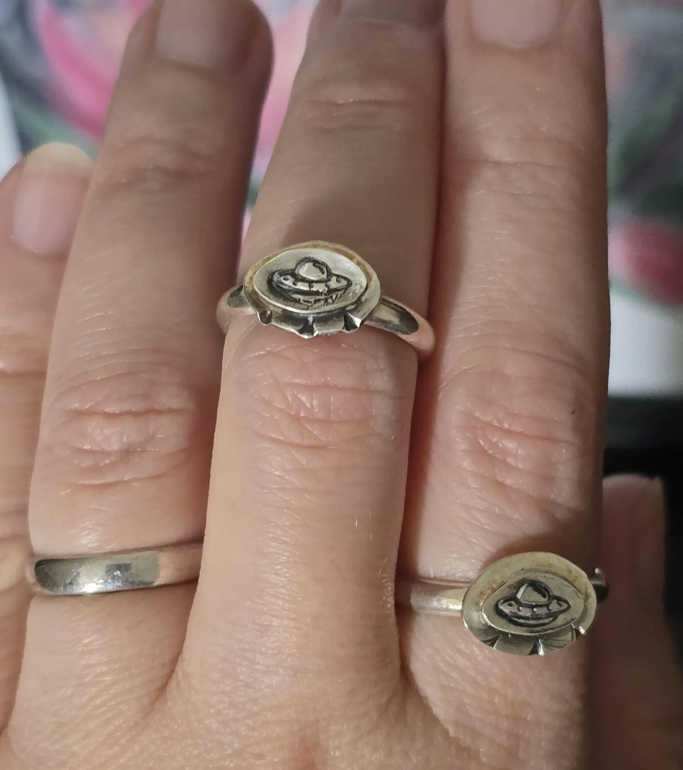 Sterling UFO Ring Size 8