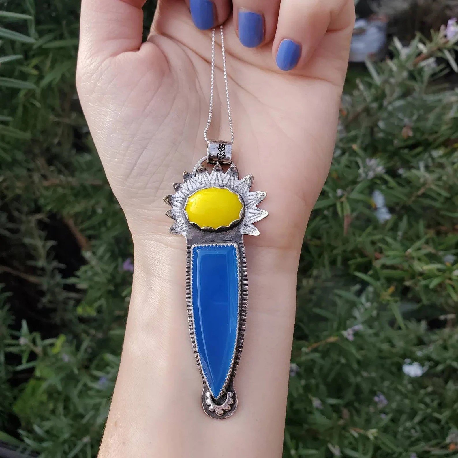 Stand with Ukraine Blue and Yellow Pendant