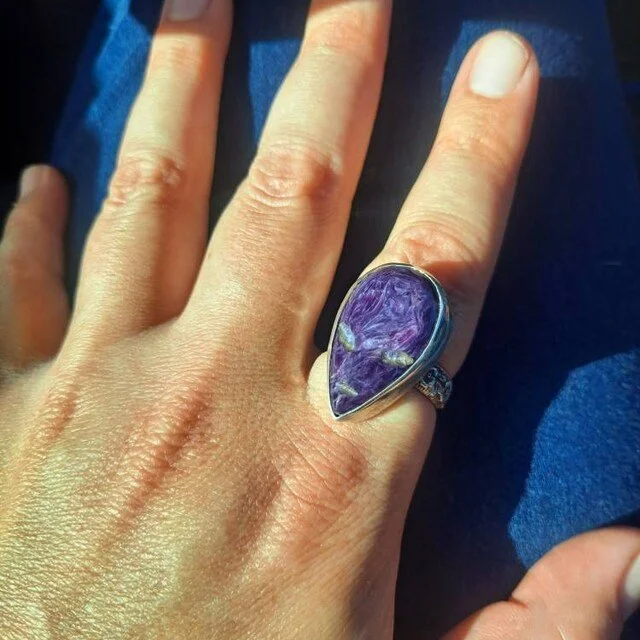 Charoite Alien Ring