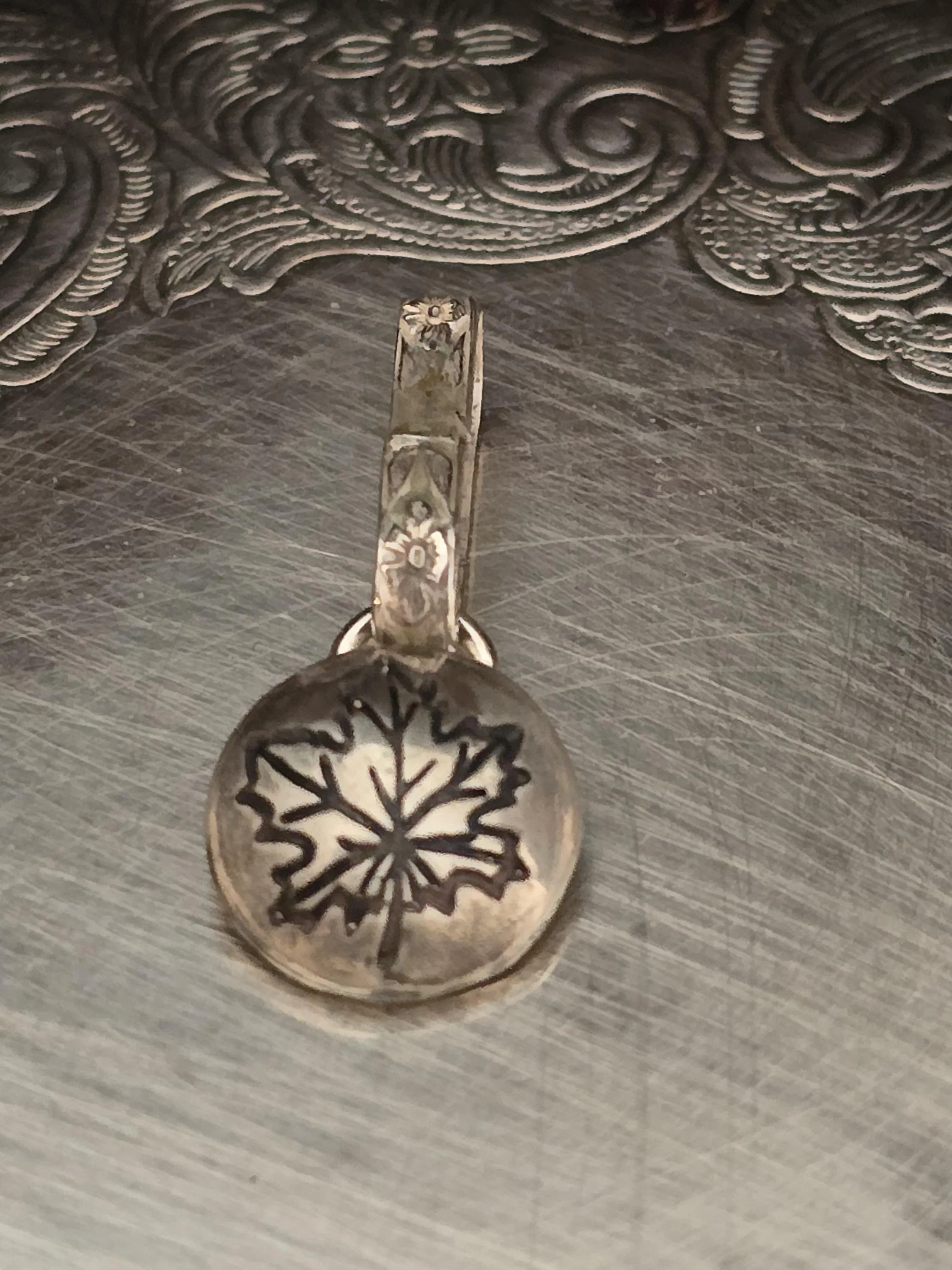 Maple Leaf Domed Sterling Silver Pendant