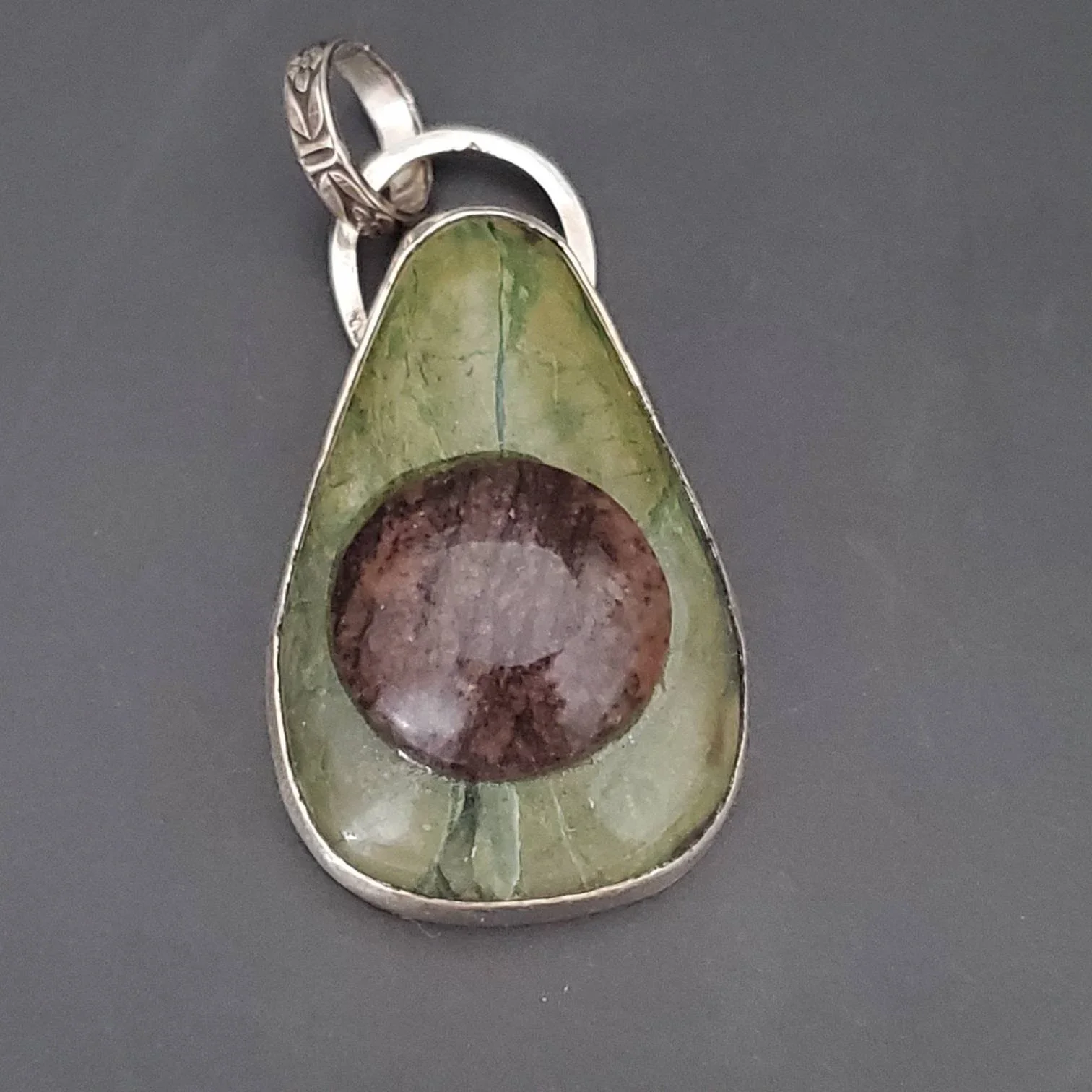 It's AvocaDo not AvocaDon't Serpentine Jasper Pendant