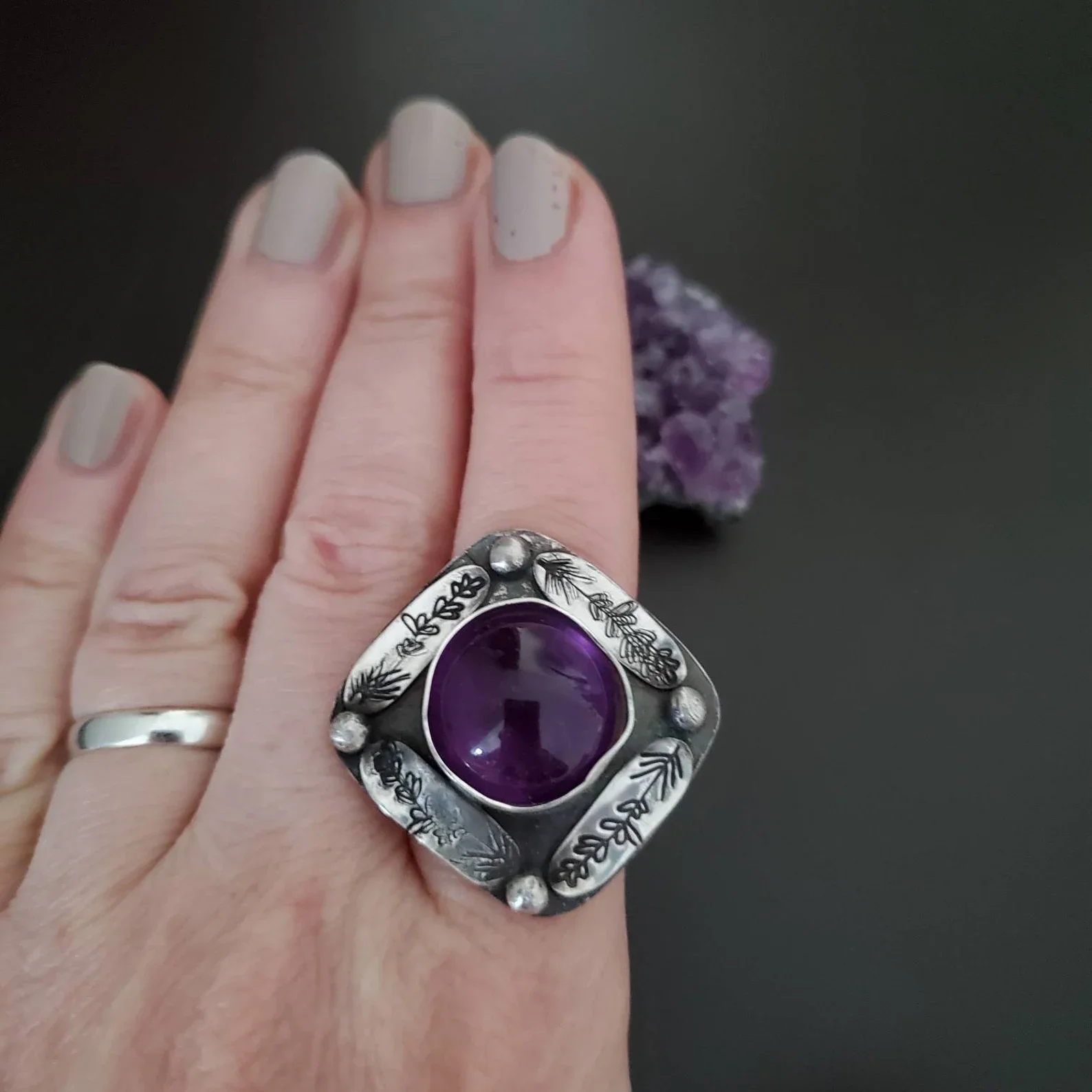 Amethyst Lavender Statement Ring