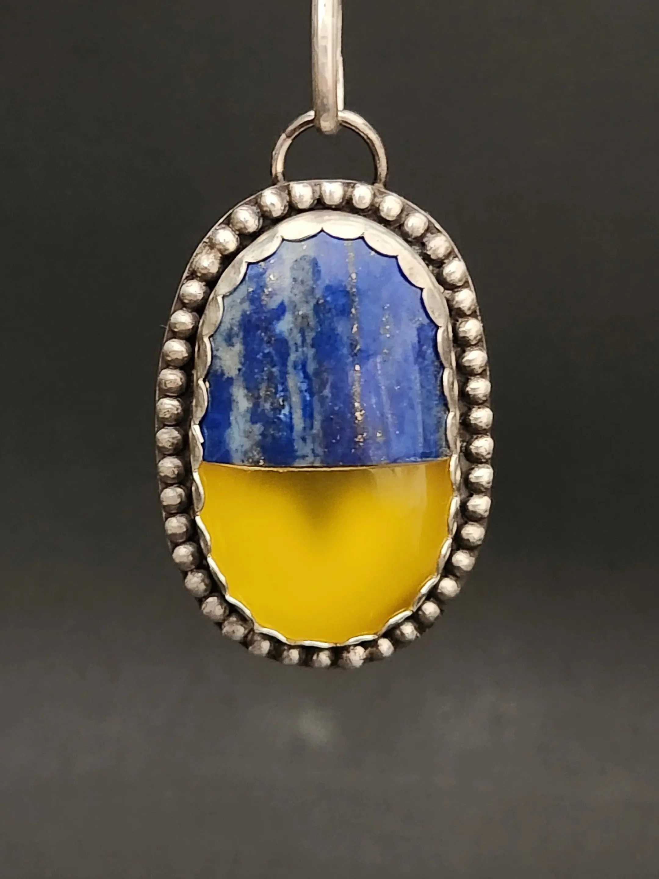 Yellow and Blue Artisan Pendant