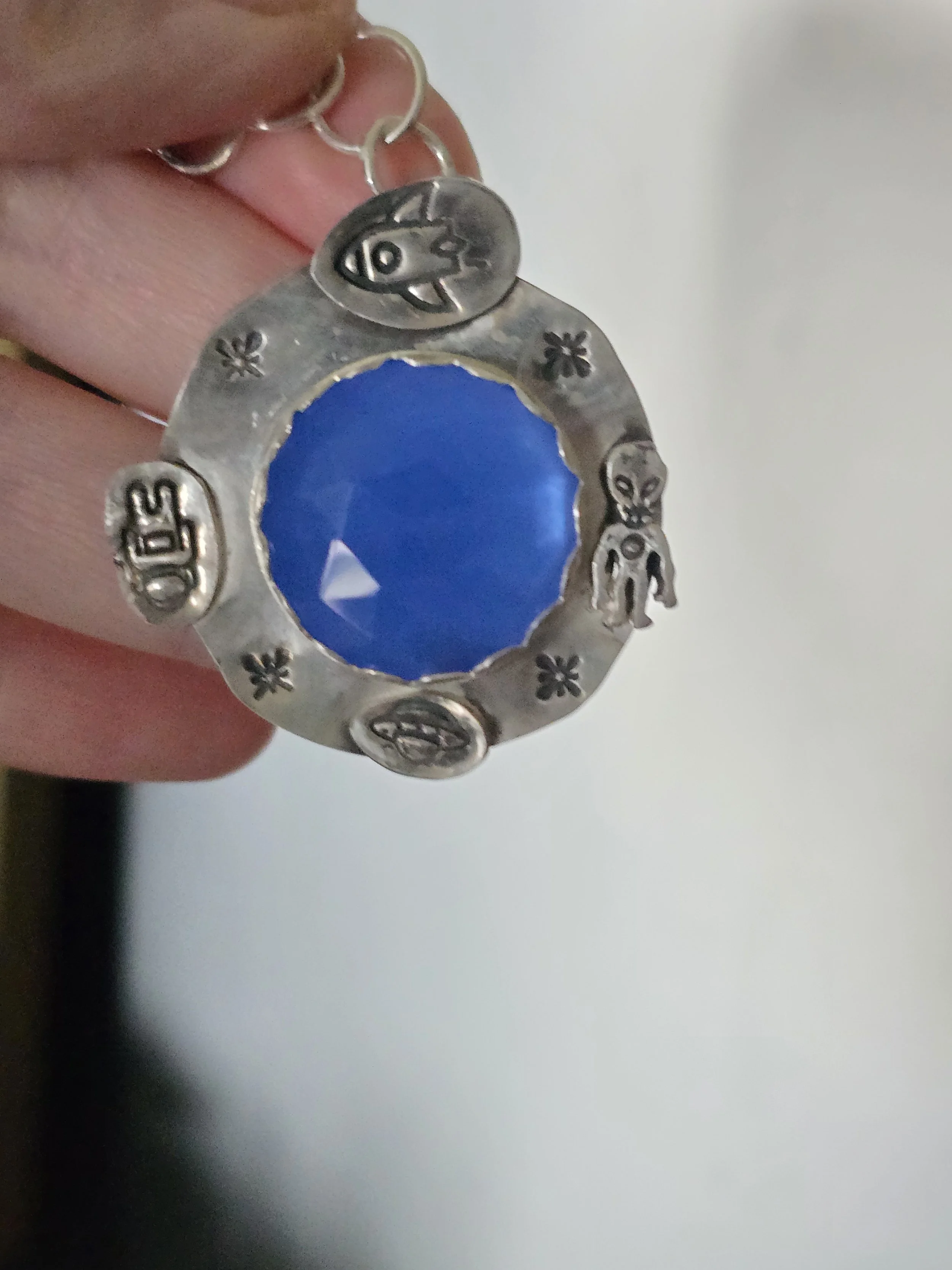 Space Race Silver Spinning Pendant