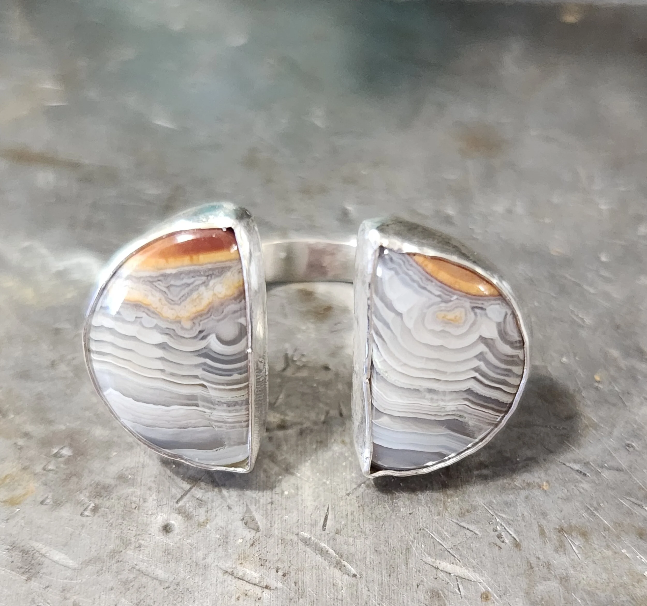 Crazy Lace Agate Split Moon Silver Ring- Midi ring-Size 4-3.jpg