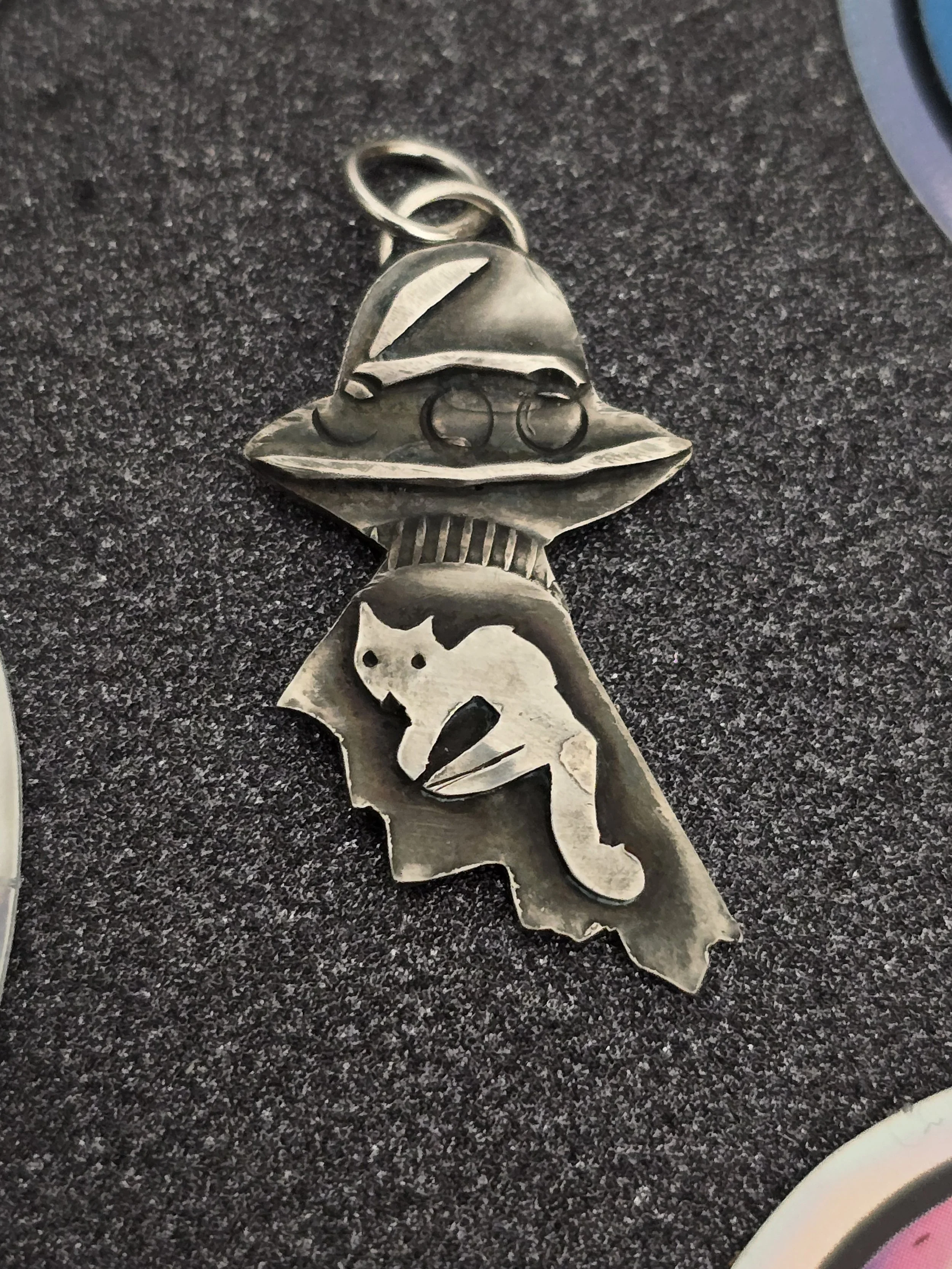 Cat Abduction Silver Charm Pendant