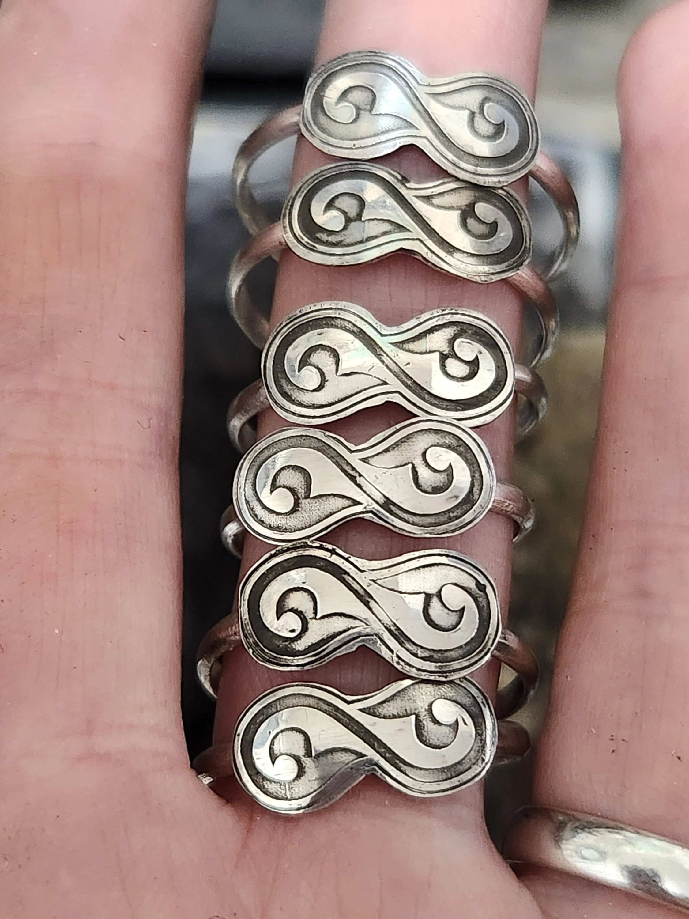 Qazmoiyn Kazakh Ornament Silver Ring-Stacking Ring