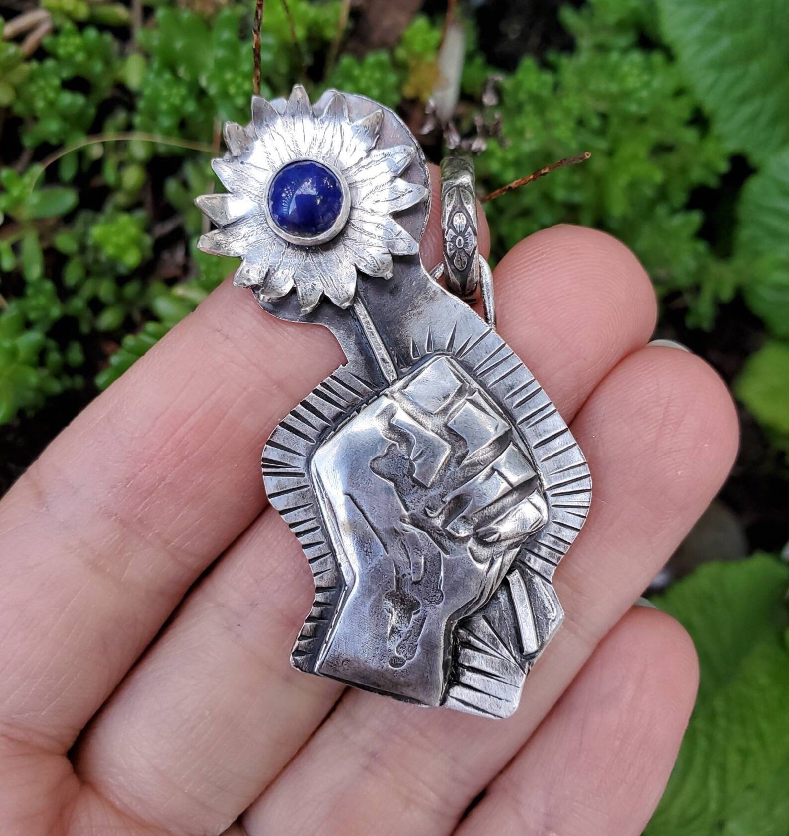 Stand with Ukraine Sunflower Pendant