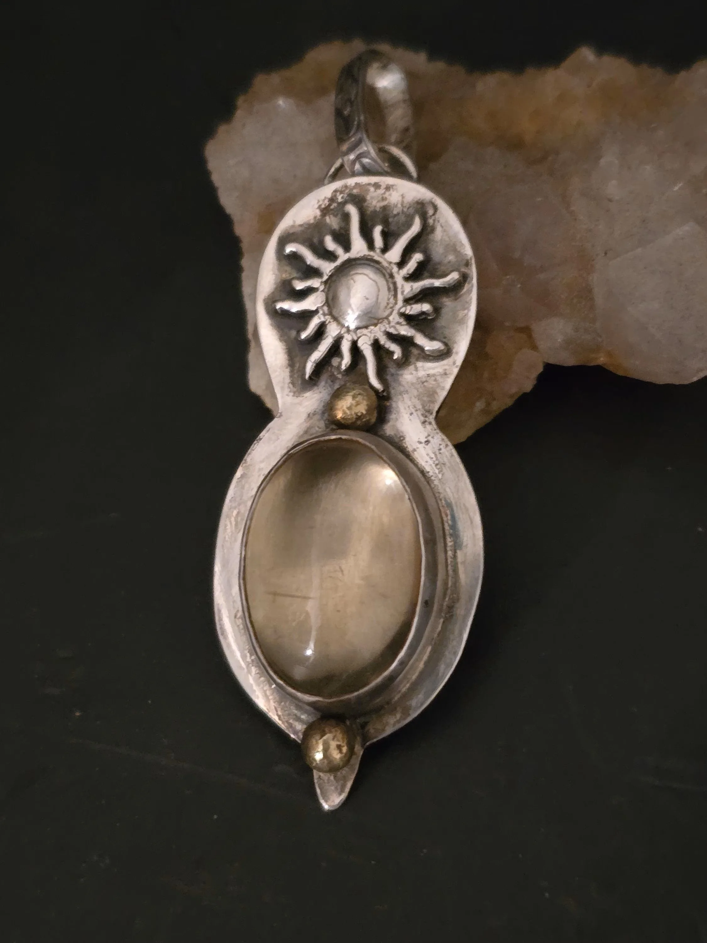 Sunny Citrine Silver Pendant