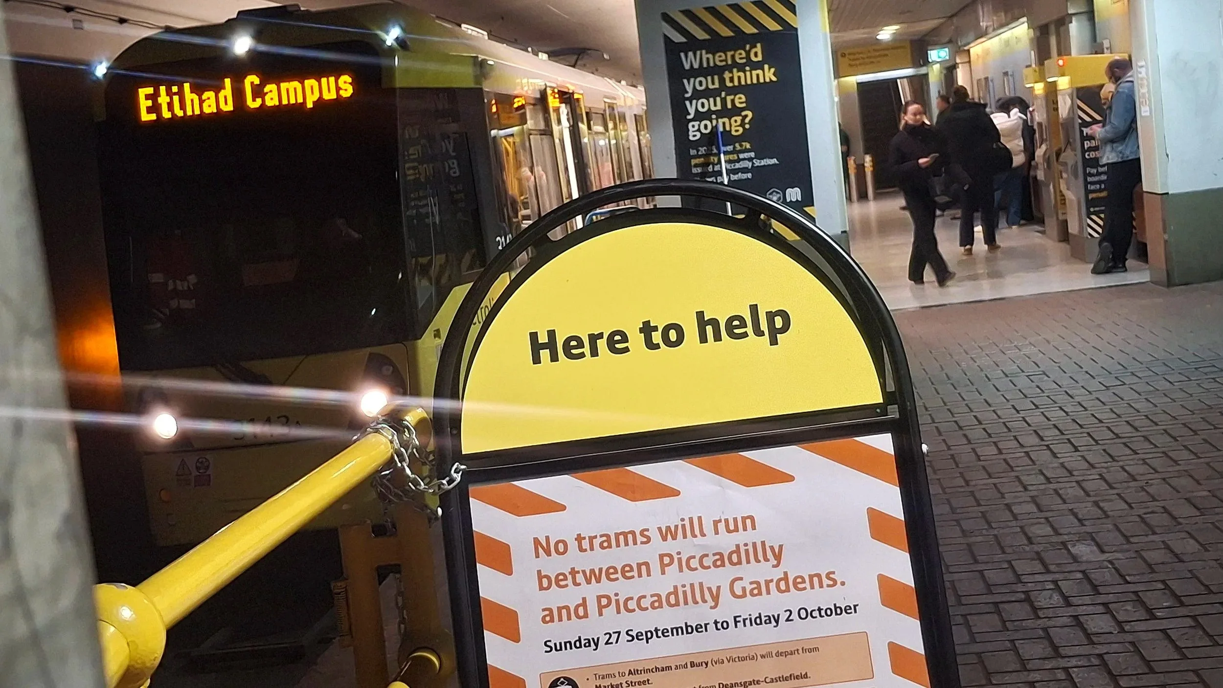 Piccadilly Gardens works (27 Sep - 2 Oct 2026)
