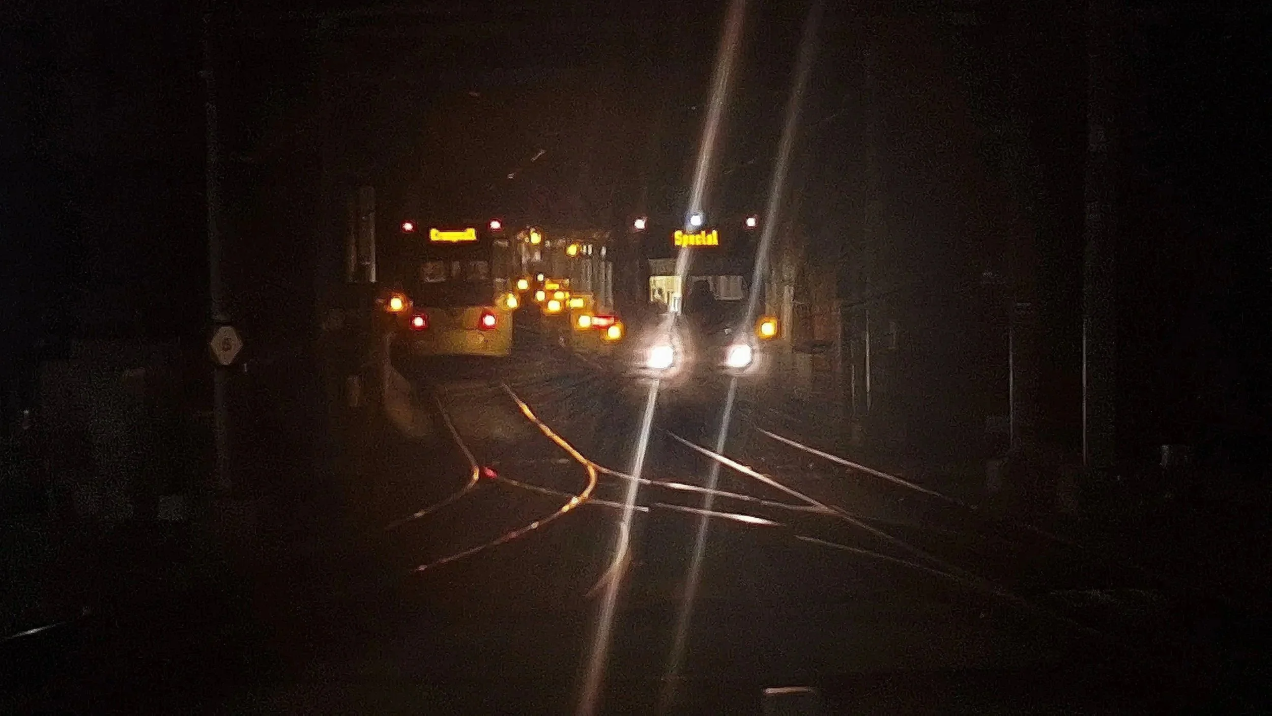 Tram 3022 preparing to enter Manchester Victoria for the 22 May memorial day.