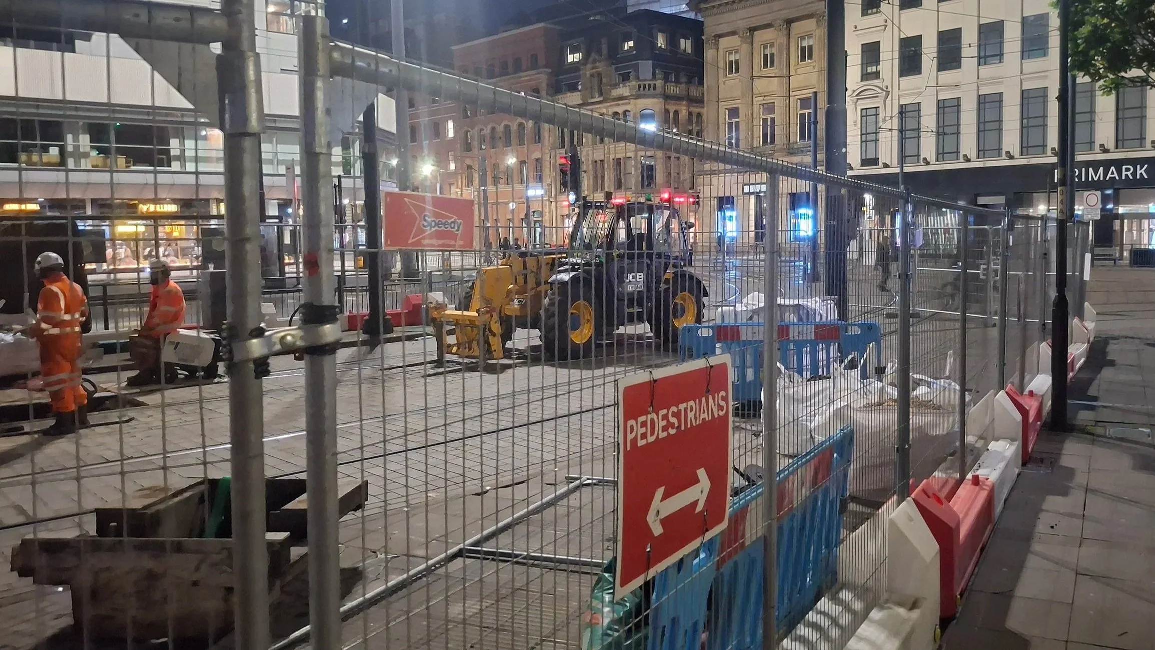 Metrolink workers in PIccadilly Gardens, 27 September 2026.