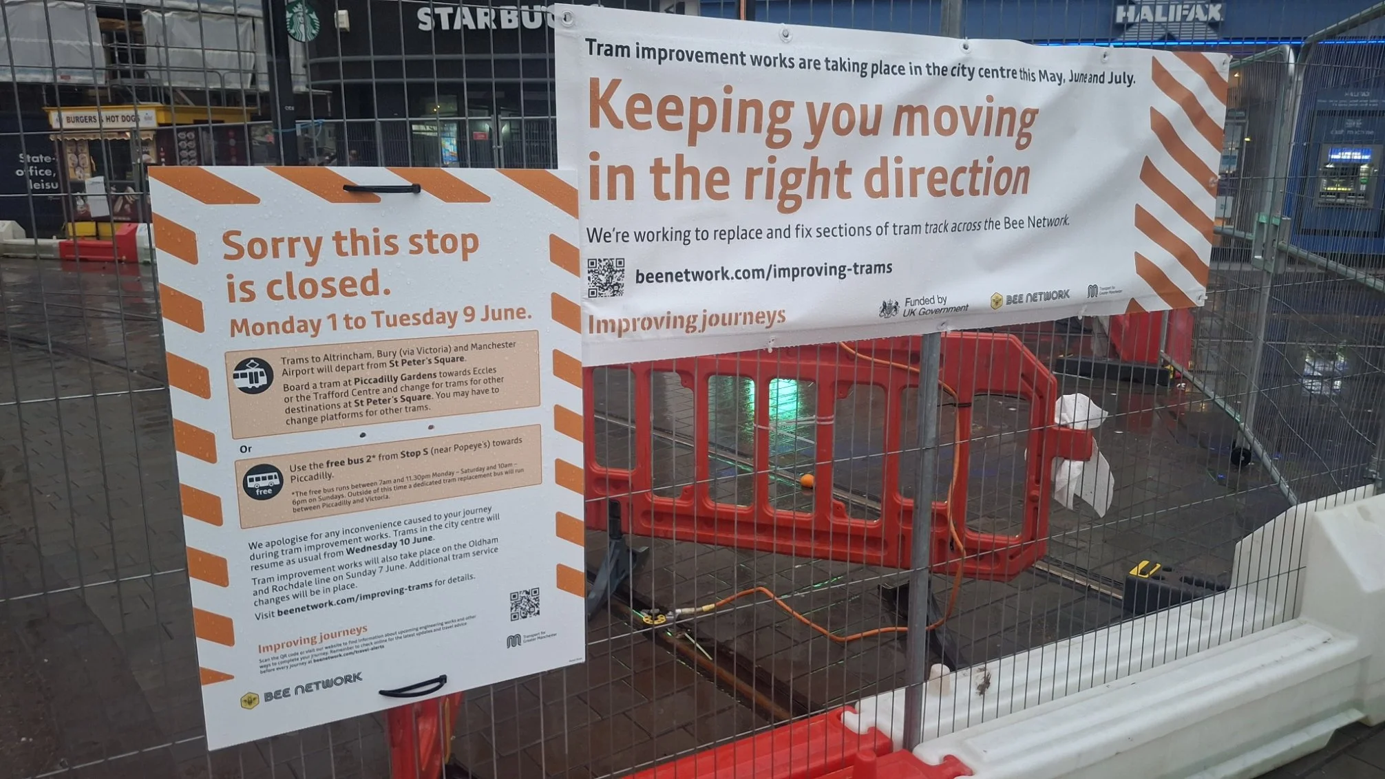 Shudehill and Market Street closure poster, Metrolink Manchester, 7 June 2026.