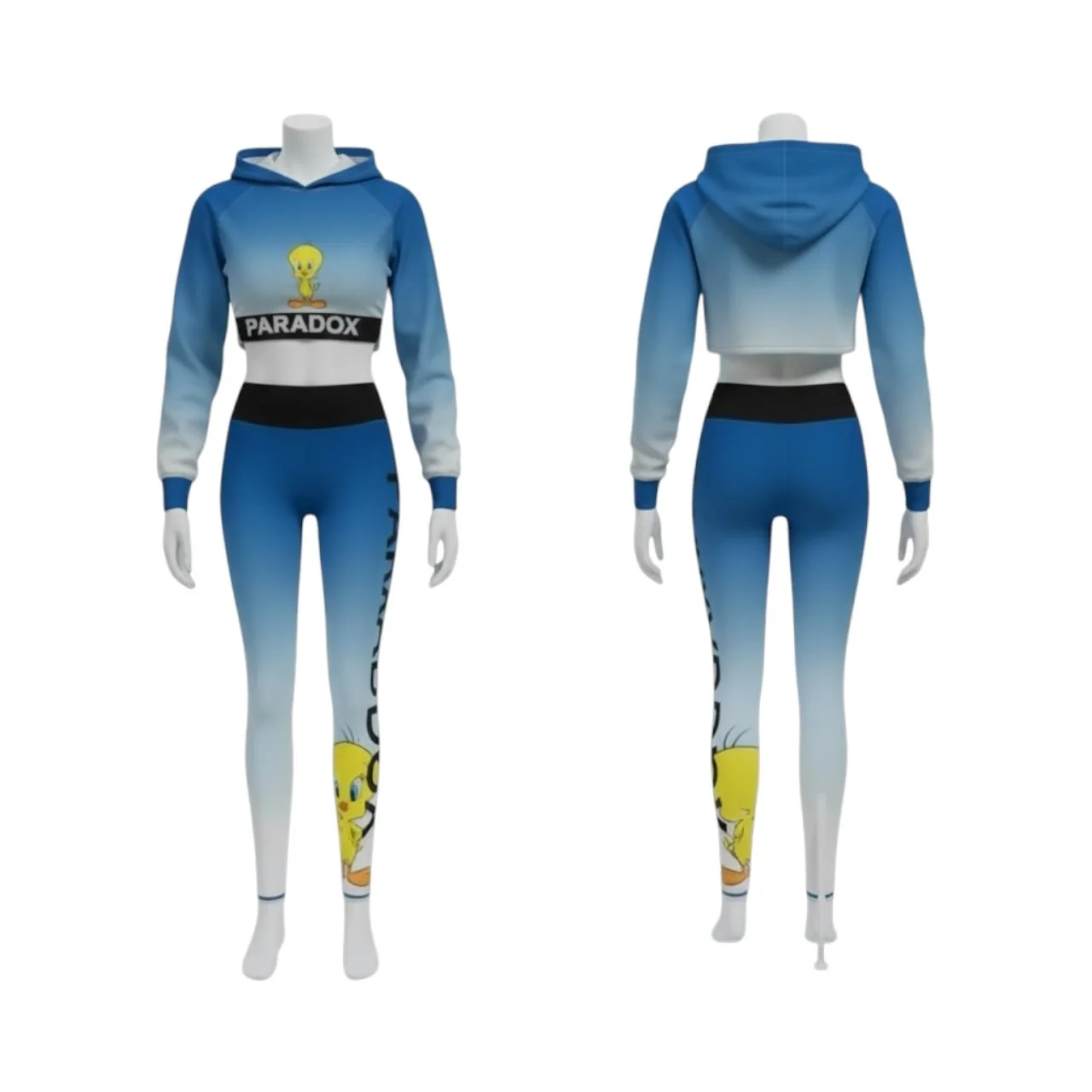Tweety Gradient Crop Hoodie & Leggings Set