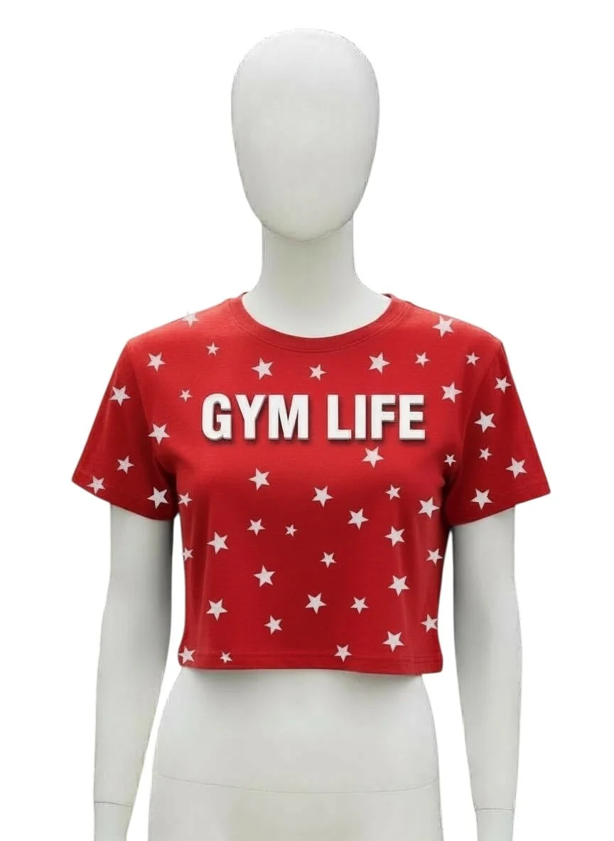 Gym Life Star Crop T-Shirt
