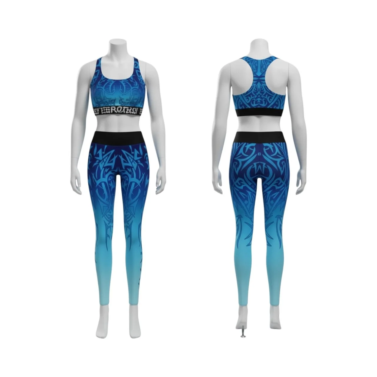 Paradox Frostbite Tribal Activewear Set – Sports Bra & High-Rise Leggings