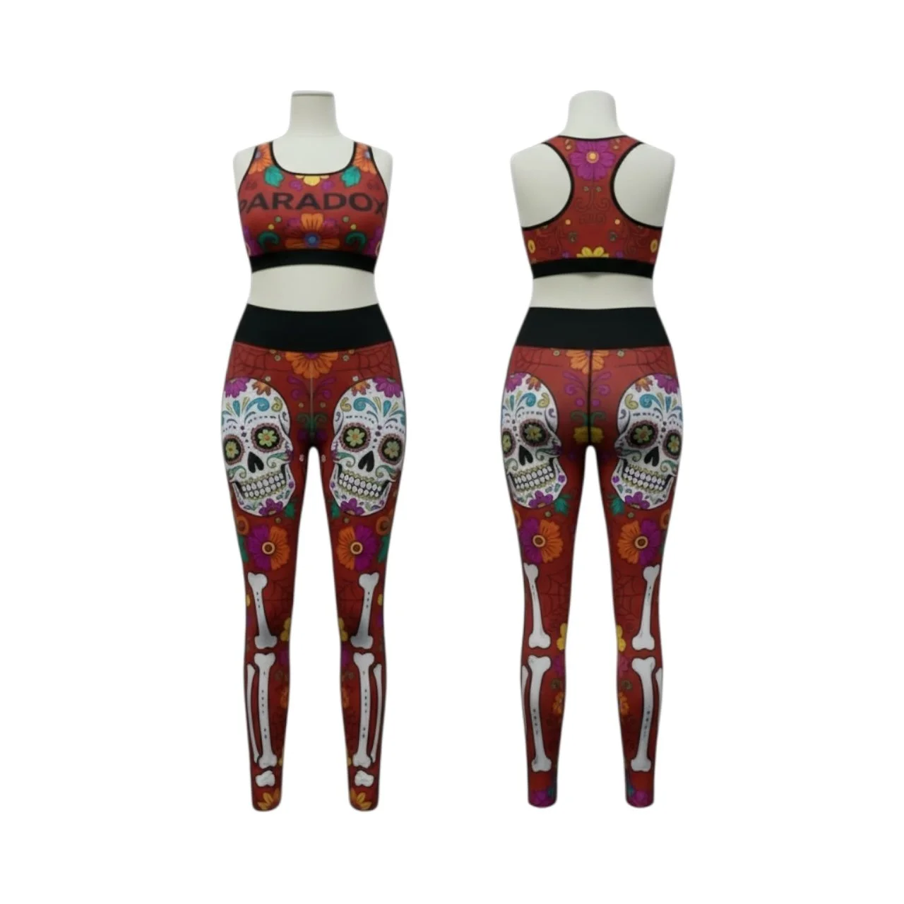 Red day of the dead workout set