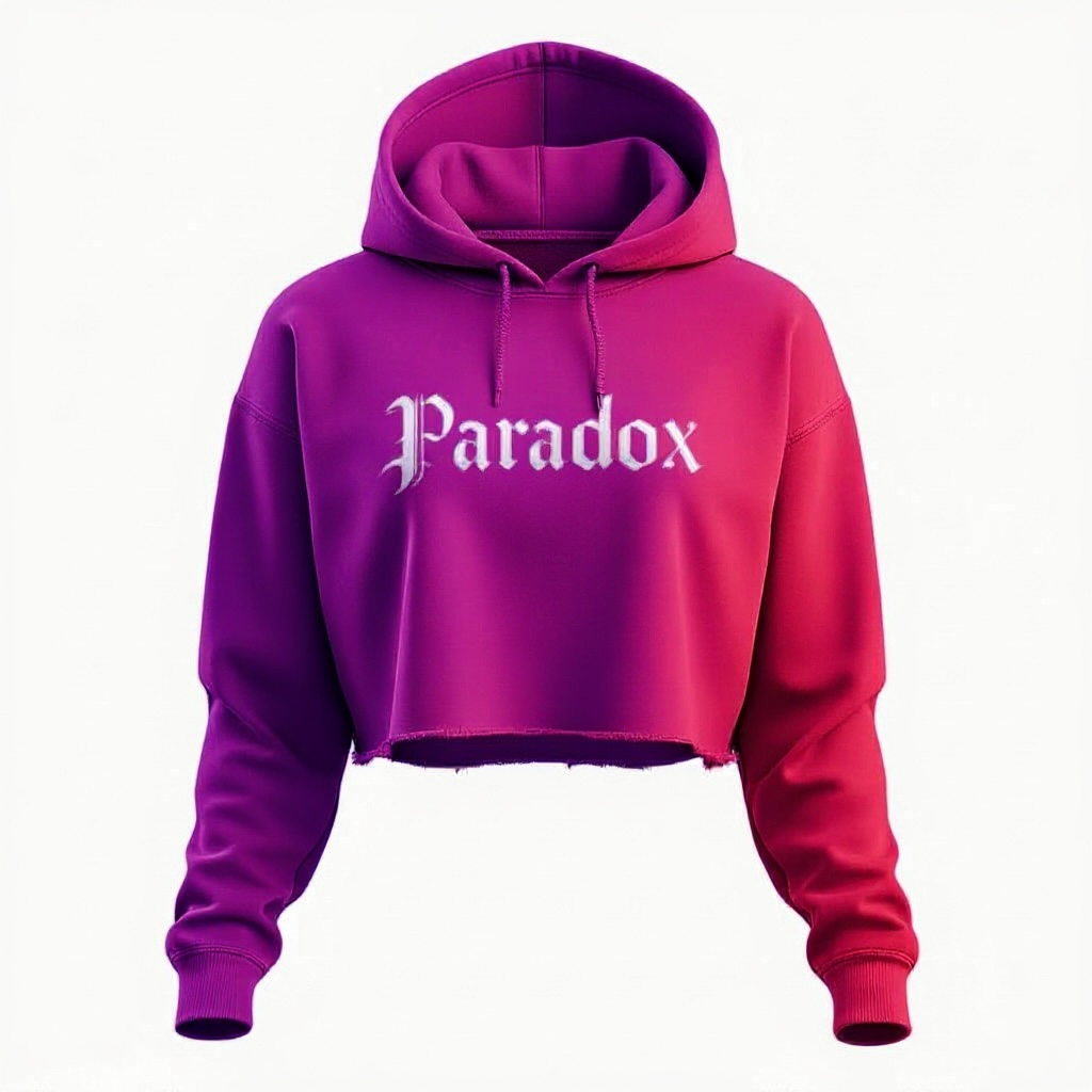 Paradox Gradient Cropped Hoodie (Purple to Red)