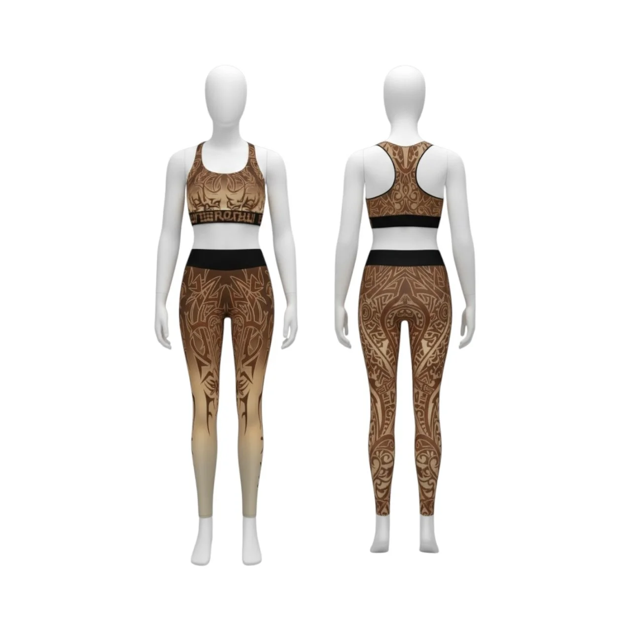 Paradox Desert Ember Tribal Activewear Set – Sports Bra & High-Rise Leggings