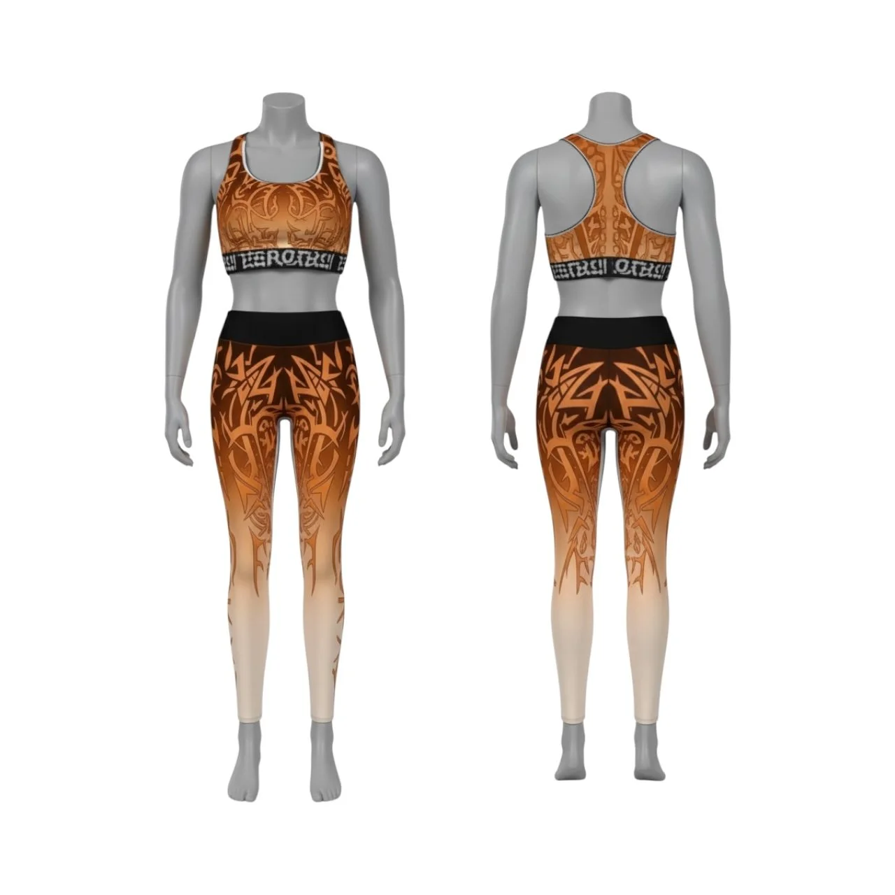 Paradox Ember Tribal Activewear Set – Sports Bra & High-Rise Leggings