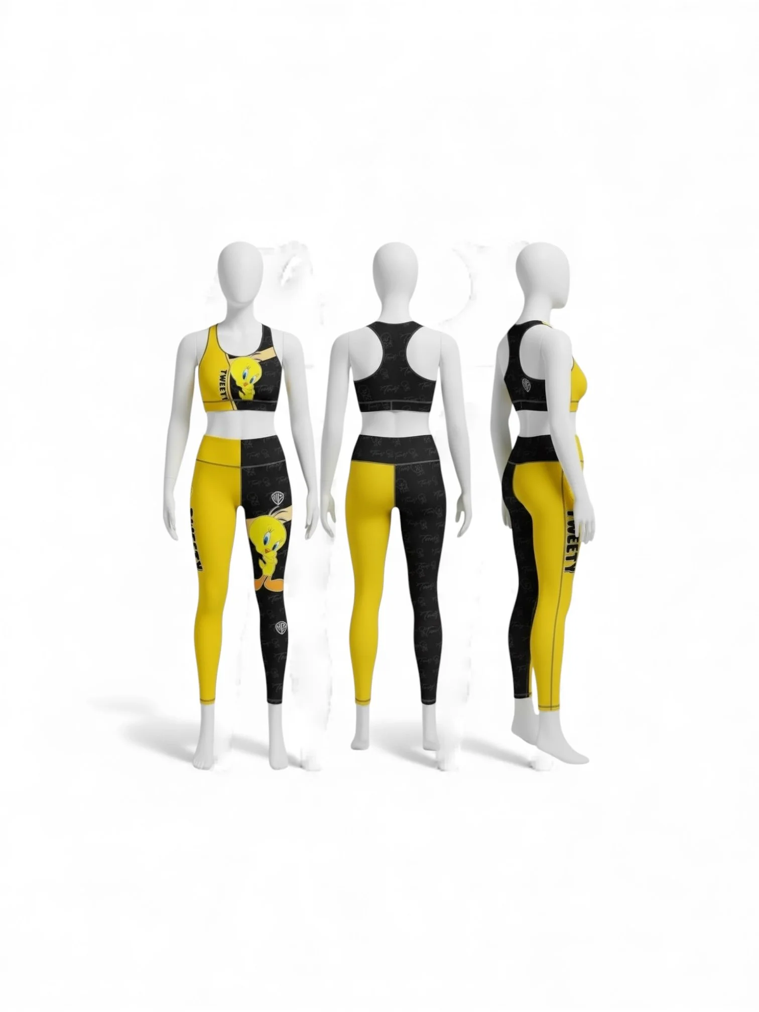 Tweety™ Color-Block Sports Bra – Yellow & Black