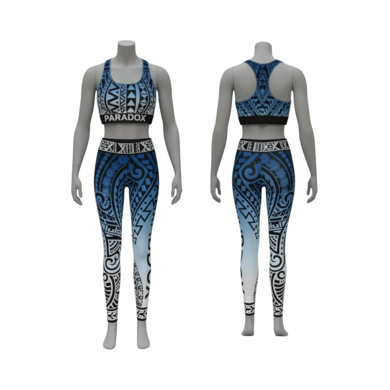 Paradox Emerald Vines Tribal Activewear Set – Sports Bra & High-Rise Leggings