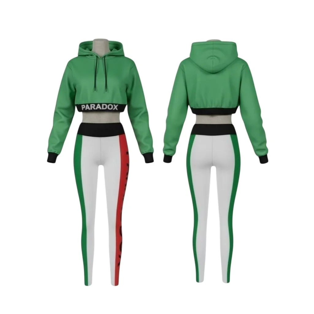Paradox Green & White Two-Piece Activewear Set