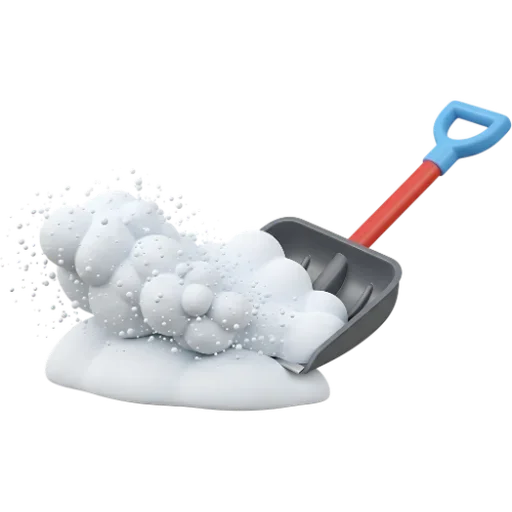 Snow removal process icon showing shovel clearing snow in Calgary