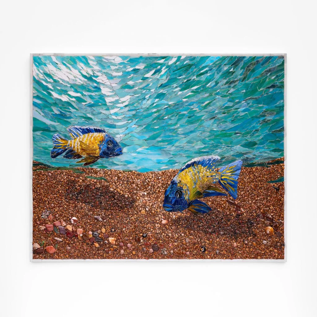 "African Cichlids” 2025   Mixed Media Mosaic