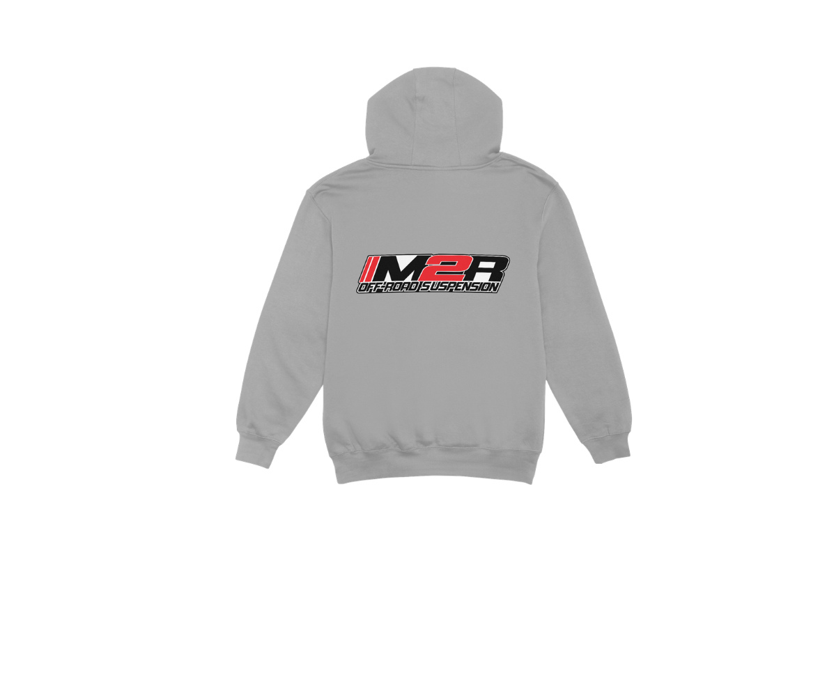 Back of OG Logo Hoodie in Gray | M2R OffRoad Suspension
