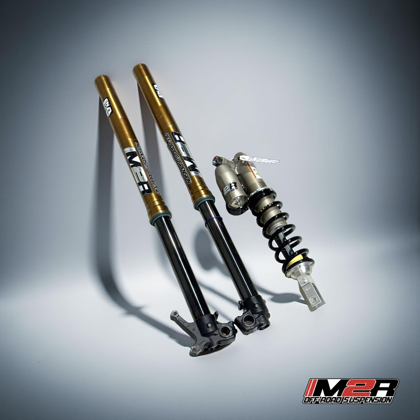 A freshly tuned set of suspension from M2R Offroad Suspension