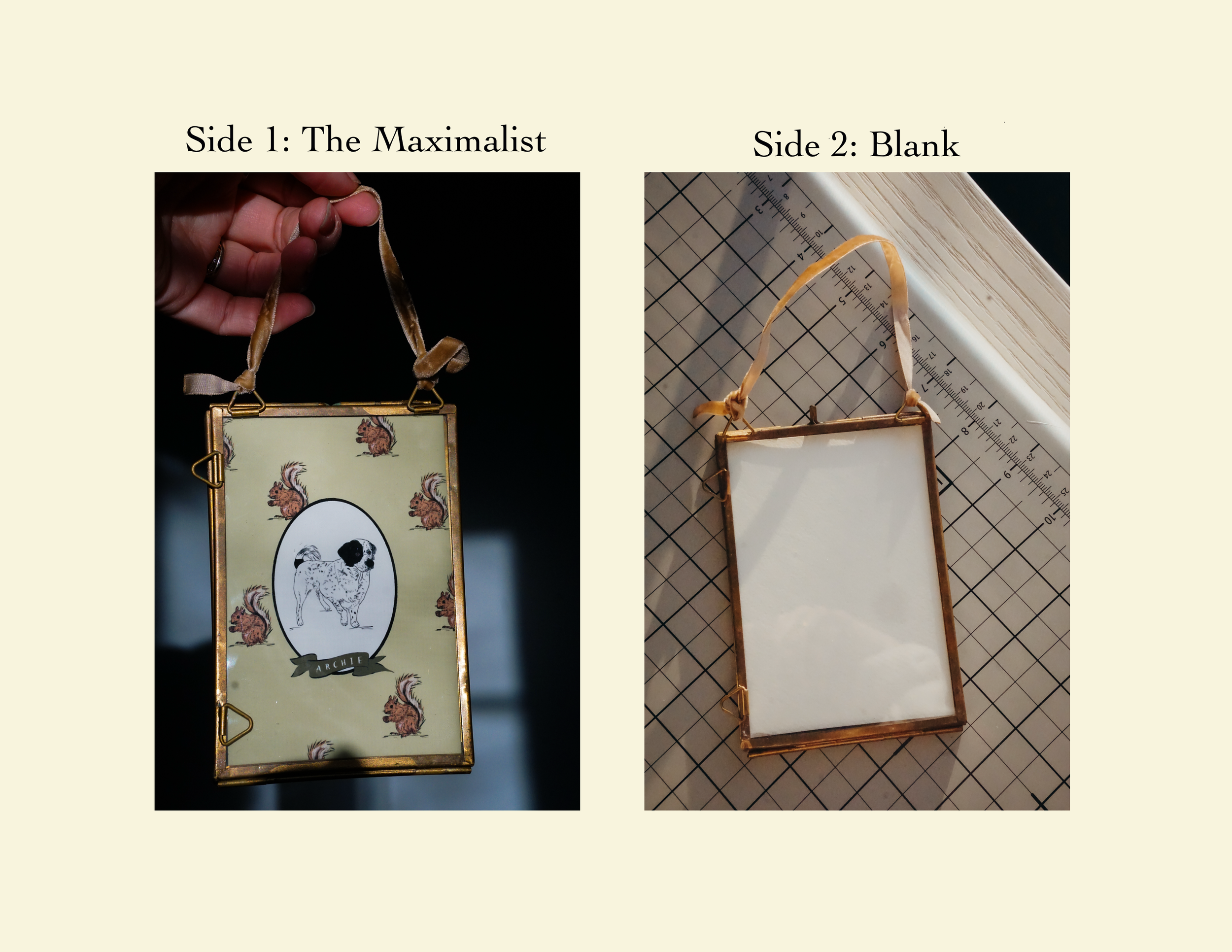 Custom Pet Portrait - Framed Ornament - NEW!