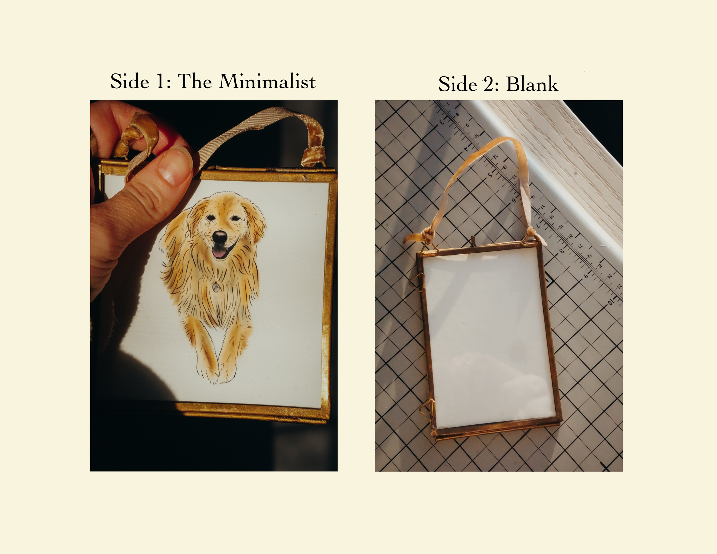 Custom Pet Portrait - Framed Ornament - NEW!