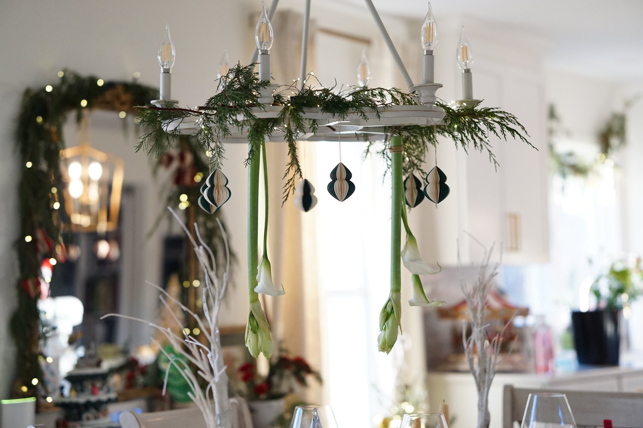 A truly magical chandelier floral arrangement