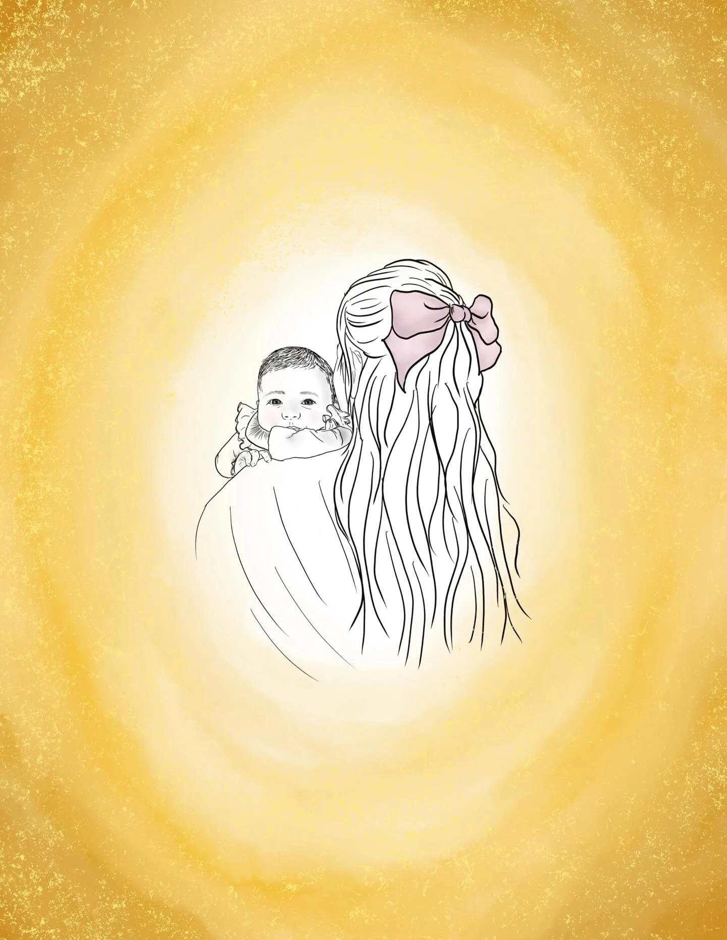A quick little drawing to honor mothers in all forms today. Grateful every day for my own motherhood journey &amp; beautiful littles 💛✨