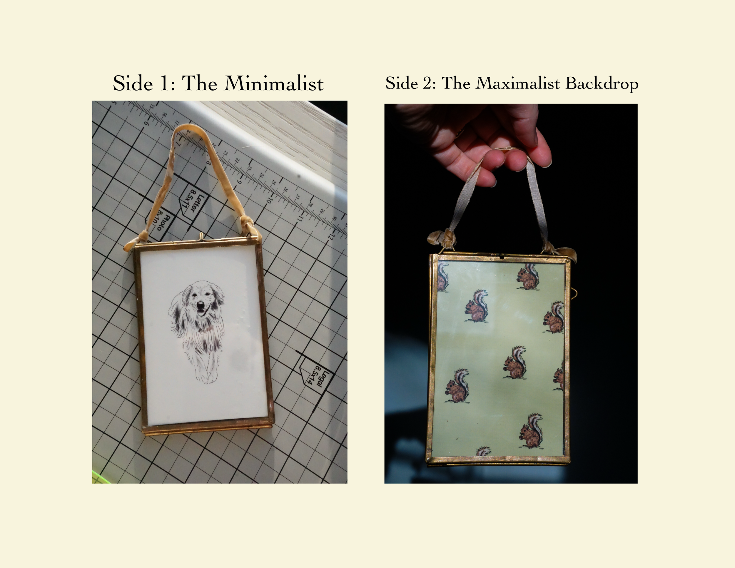 Custom Pet Portrait - Framed Ornament - NEW!